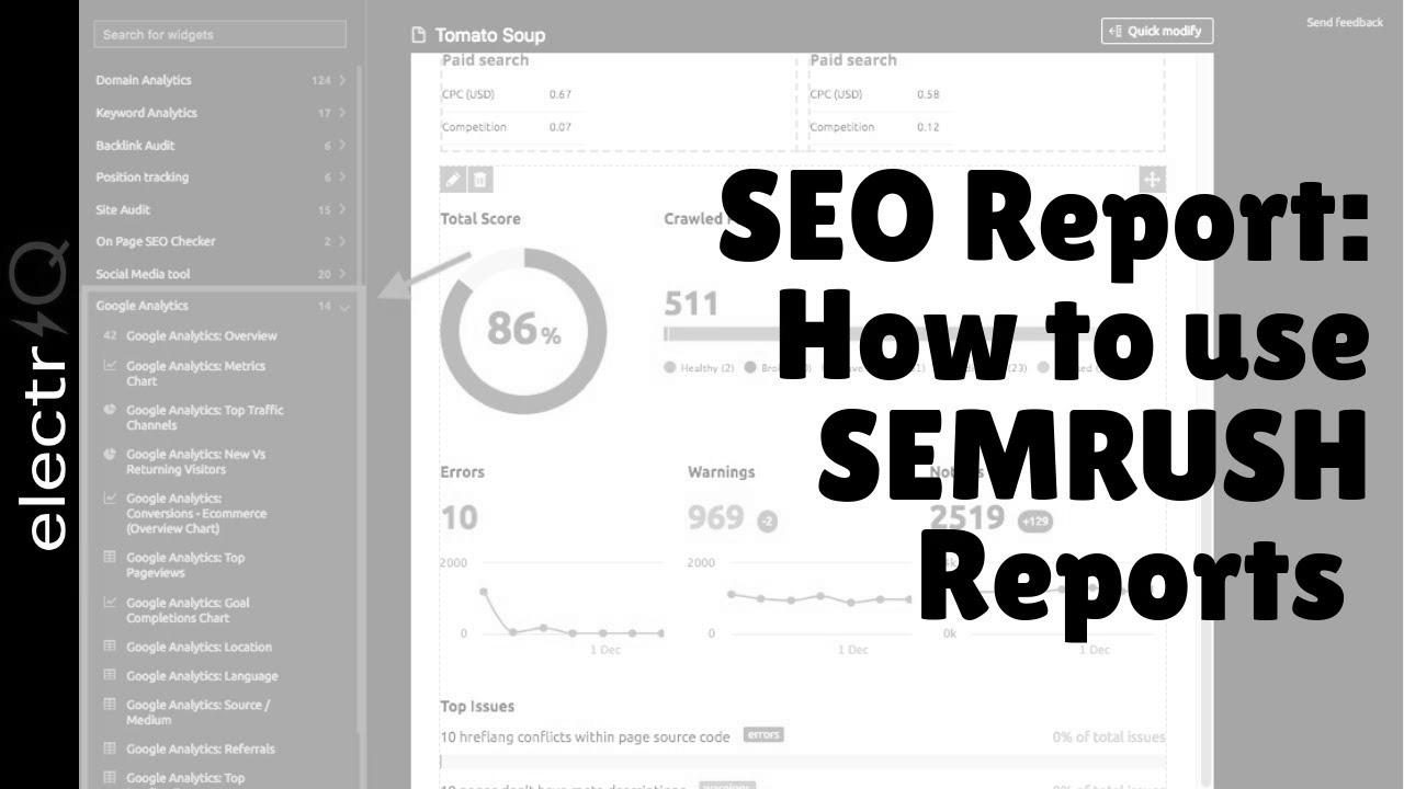 SEO Report: Methods to use SEMRUSH Reports