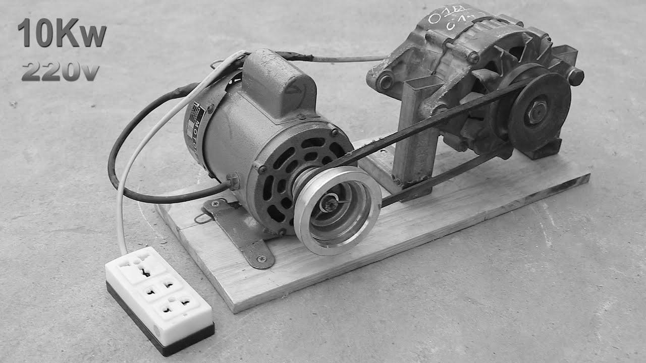  generate homemade infinite power with a automobile alternator and an engine P2💡💡💡