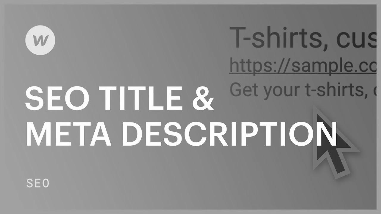 search engine marketing Title & Meta Description — web optimization tutorial