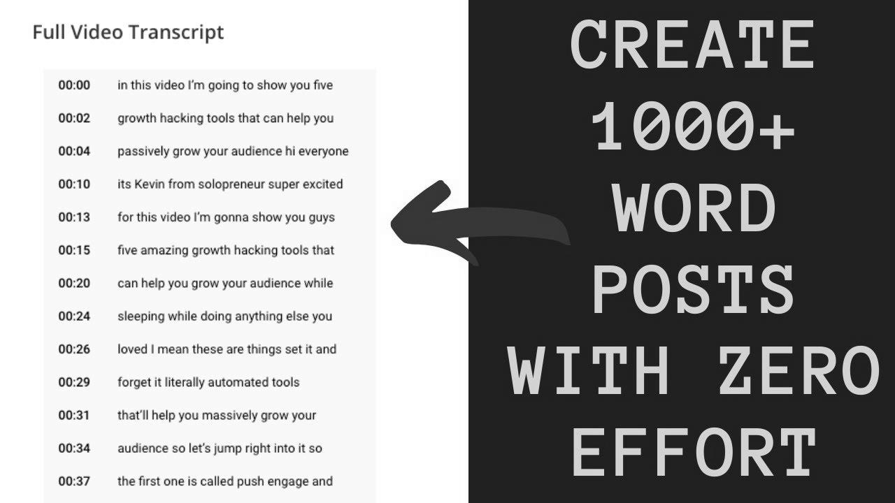 {How to|The way to|Tips on how to|Methods to|Easy methods to|The right way to|How you can|Find out how to|How one can|The best way to|Learn how to|} {Turn|Flip} Youtube {Videos|Movies} Into {Blog|Weblog} Posts for {Massive|Large|Huge} {SEO|search engine optimization|web optimization|search engine marketing|search engine optimisation|website positioning} {Gains|Positive aspects|Features|Good points|Positive factors|Beneficial properties} 🔥 Step-by-Step Tutorial