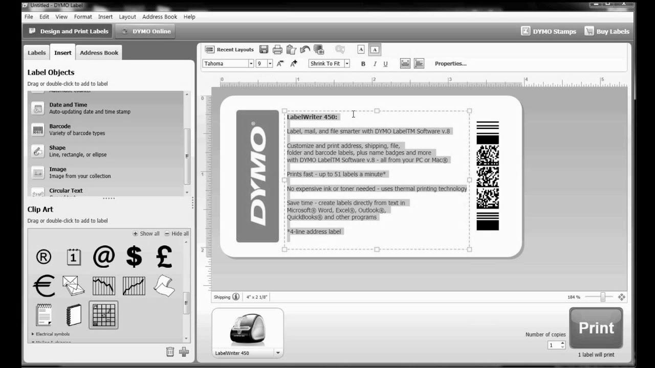 How to build your own label template in DYMO Label Software program?